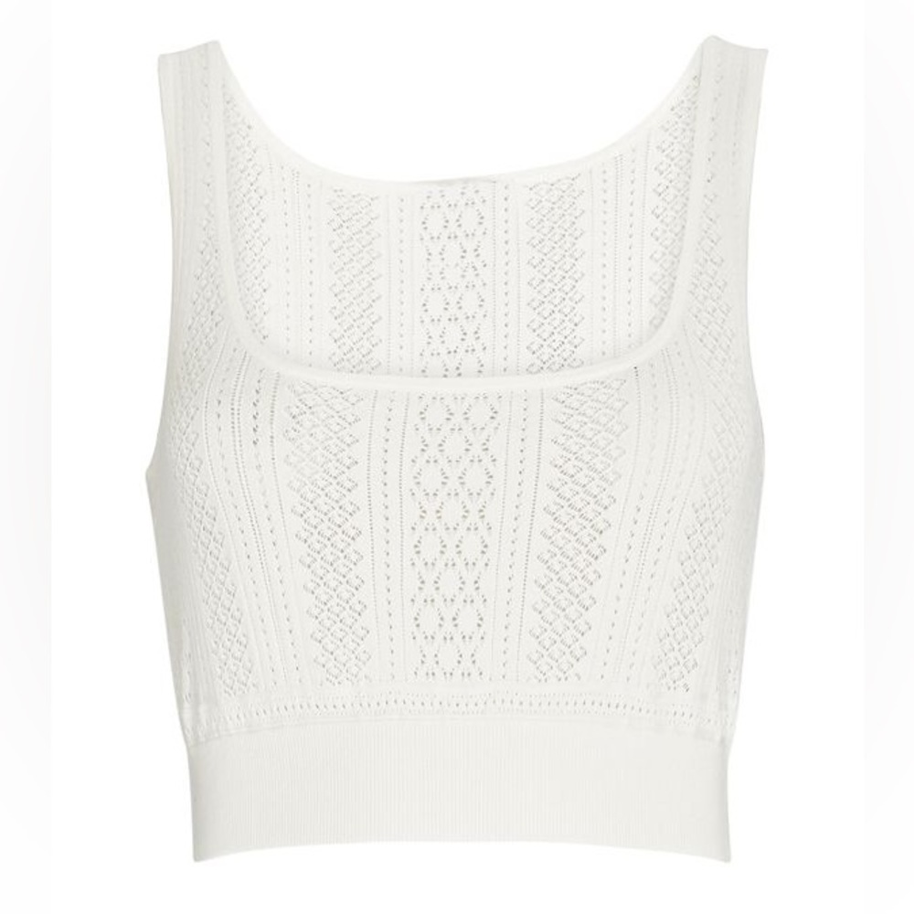 INTERMIX Tyra Pointelle Knit Crop Top